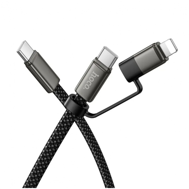KABAL HOCO USB-C to LIGHTNING/ USB-C 60W, 3A, 1m Black X125