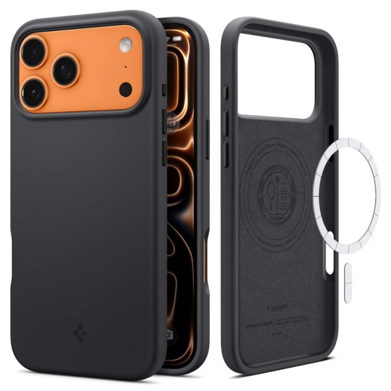 MASKA SPIGEN Silicone Fit with MagSafe for Apple iPhone 17 Pro, Black