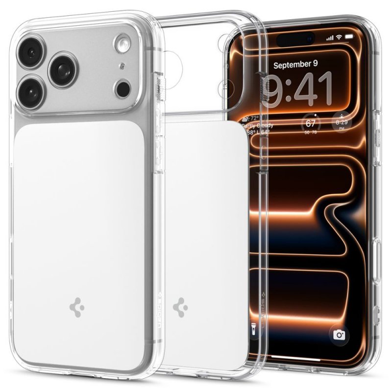 MASKA SPIGEN  Ultra Hybrid T with MagSafe for Apple iPhone 17 Pro, Clear White